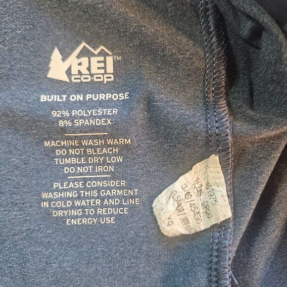 REI CO-OP Men's Large Performance Tee Short sleeve stretchy T-Shirt Grey/Blue - Picture 4 of 6